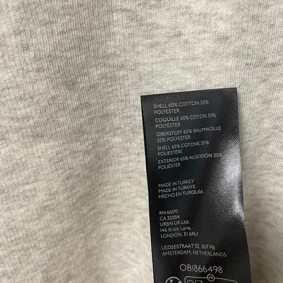 Maeve by Anthropologie Sporty Stripe Crewneck Sweatshirt Light Grey Womens Large - Picture 7 of 7